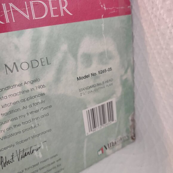 VillaWare Classic Italian Pro Food Grinder 5265-05 UNUSED in Box - Picture 5 of 8